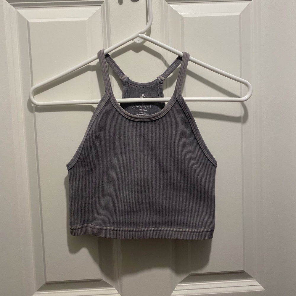 Free People Happiness Runs Crop in Washed Grey size XS/S